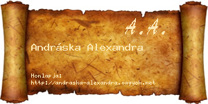 Andráska Alexandra névjegykártya